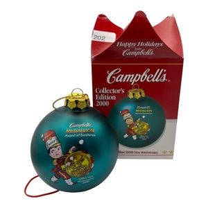 Rare 2000 Campbell's Glass Ball Christmas Ornament- Collector's Edition! Scarce
